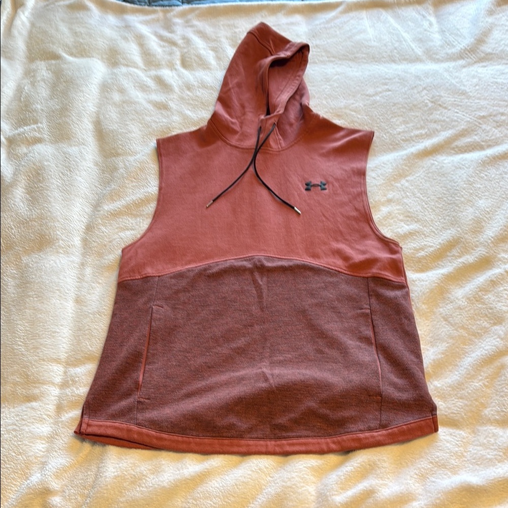 Under Armour Rust and Maroon Sleeveless Hoodie